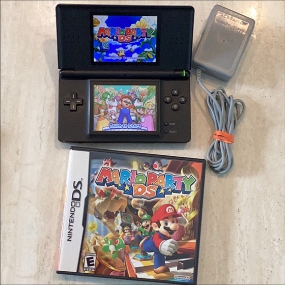 Nintendo DS Lite Console Handheld System & Battery Charger & Mario Party DS Game - Picture 3 of 16